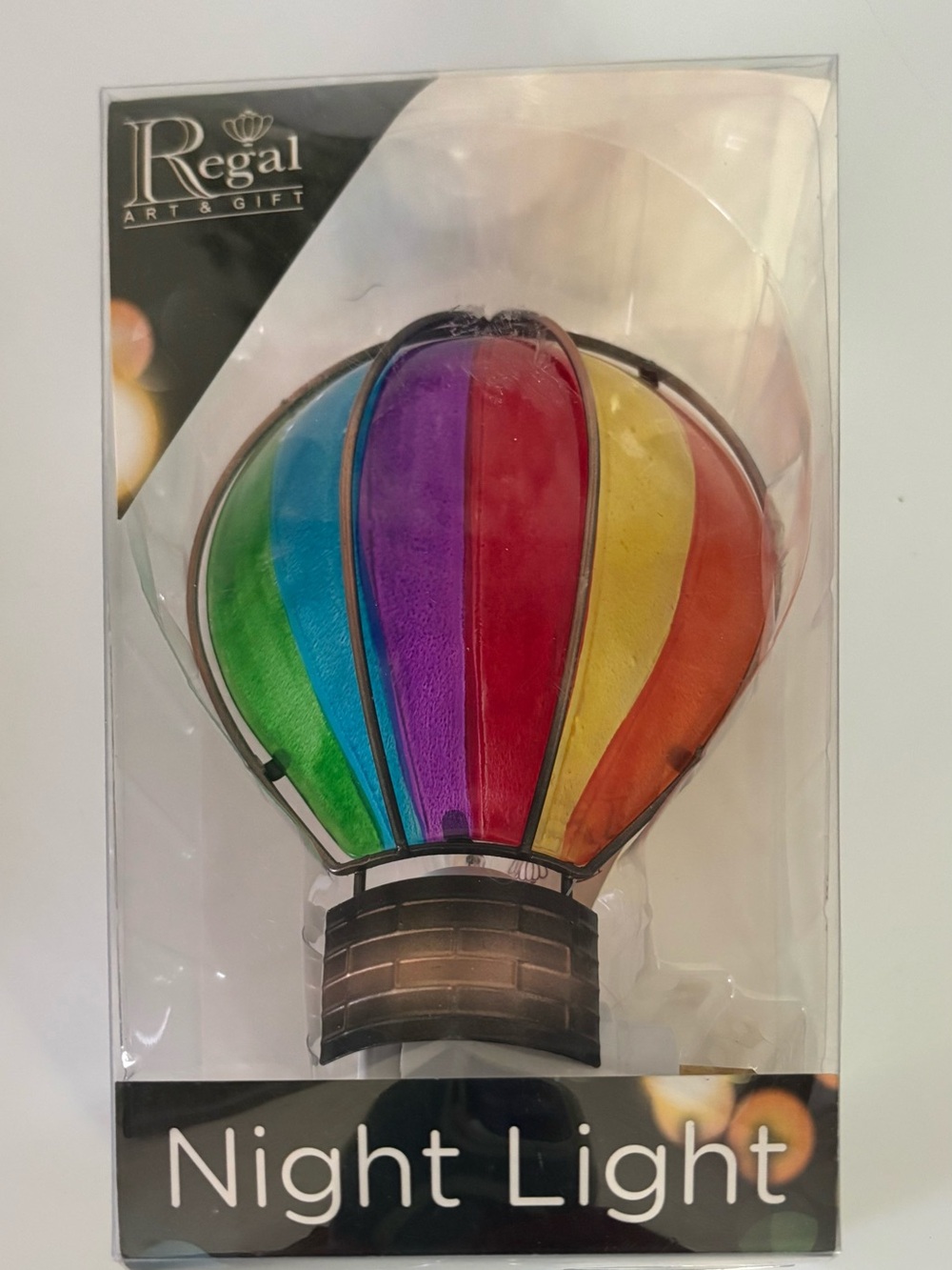 Regal Rainbow Hot Air Balloon Night Light - Multicolor LED Accent